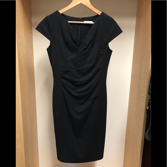 St Emile black ruched sheath dress size 4 - Picture 1 of 4